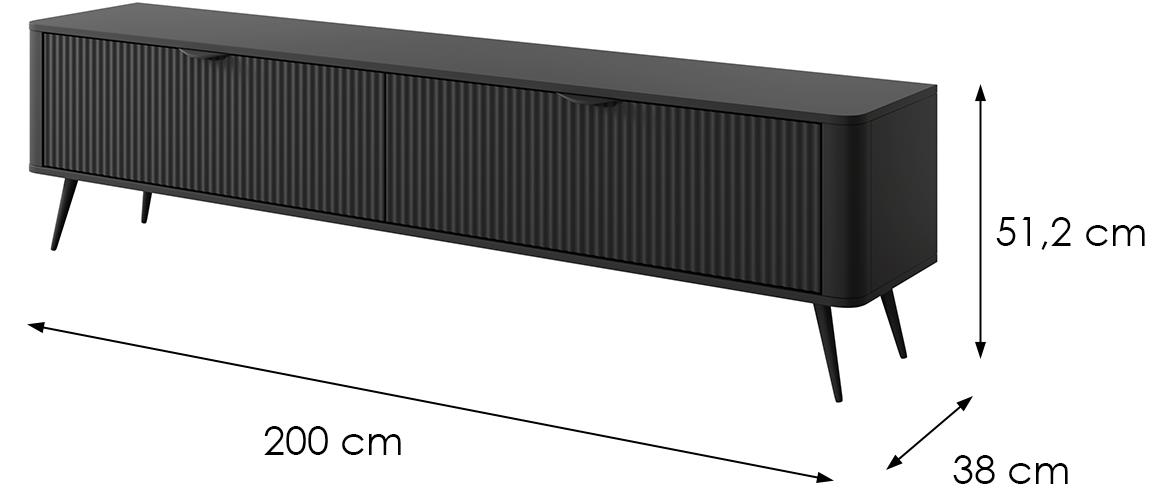 Lante E TV stalak 2 vrata 200x38x51,2 cm crni