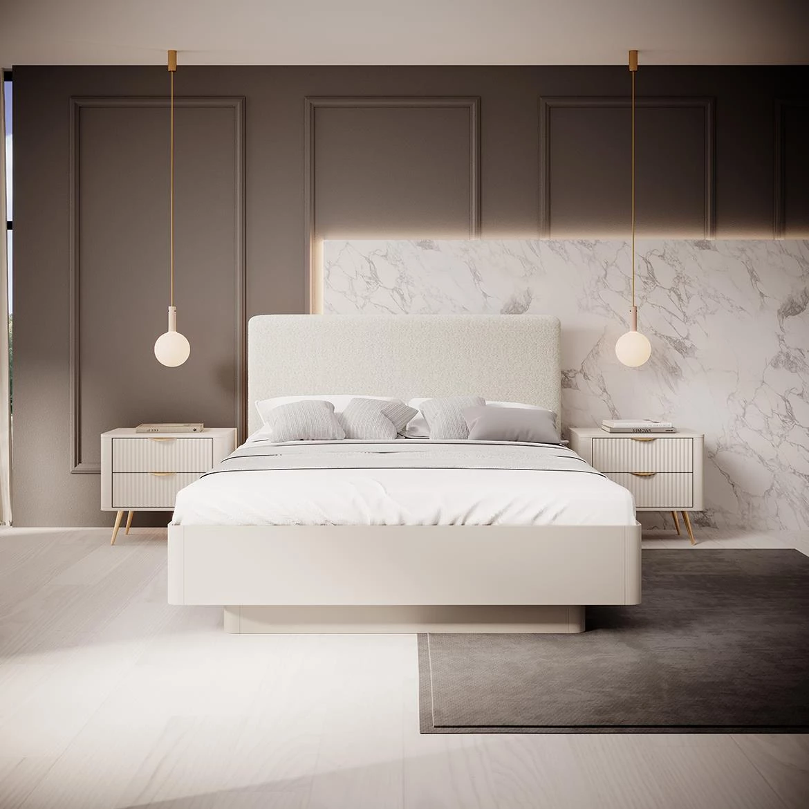 Lante I 160 krevet B/P 165,5x210x102 cm bež