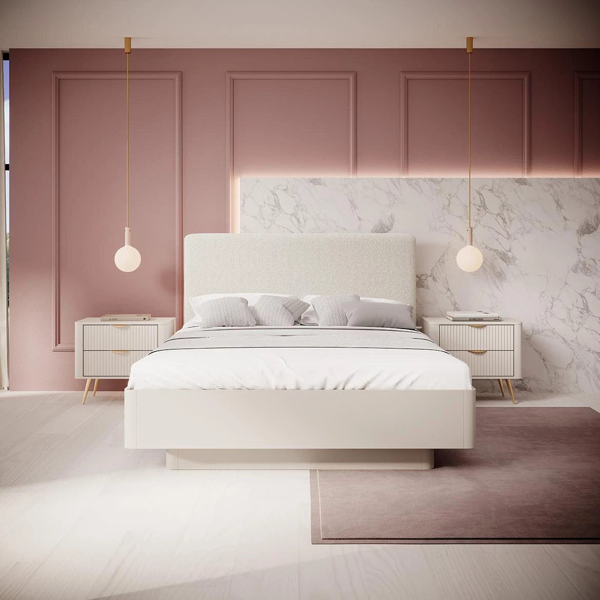 Lante I 160 krevet B/P 165,5x210x102 cm bež