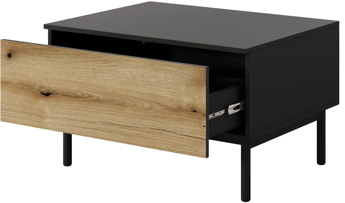 Lang G1S stocic 1 fioka 80,1x60,1x48,4 cm crni/hrast