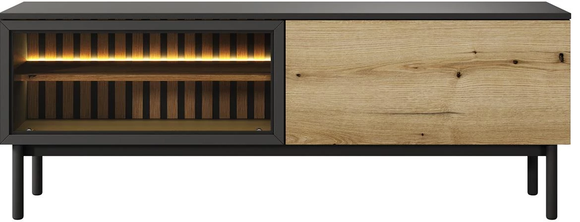 Lang E TV komoda 2 vrata 149,9x39,4x54,8 cm hrast/crni