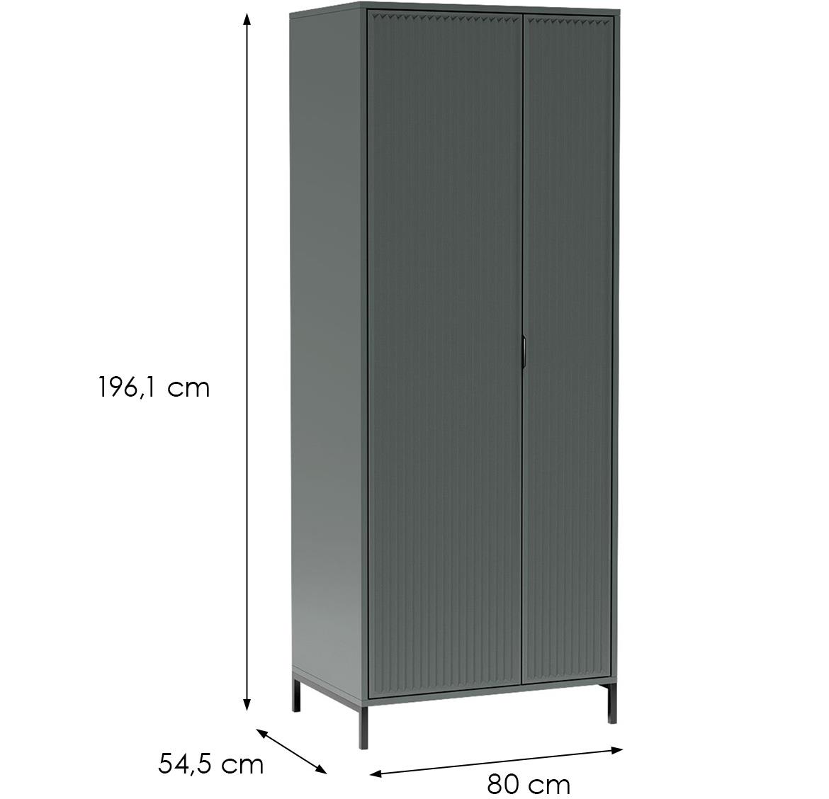 LinkaStyle Ls11 ormar 2 vrata 80x54,5x196,1 cm zeleni