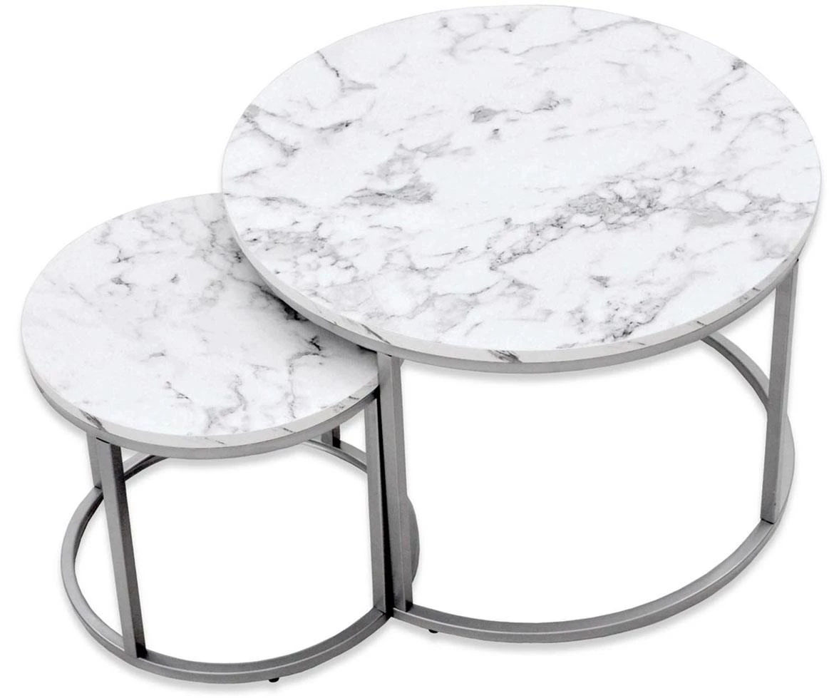 Paola klub sto set 2/1 mermer/sivi metal