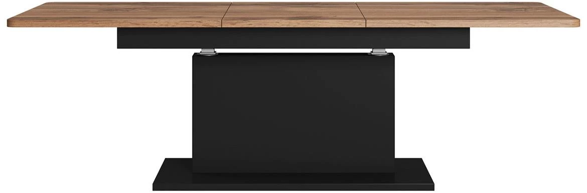 Busetti klub sto na razvlacenje 126(167)x70x56 cm crno/natur (votan hrast)