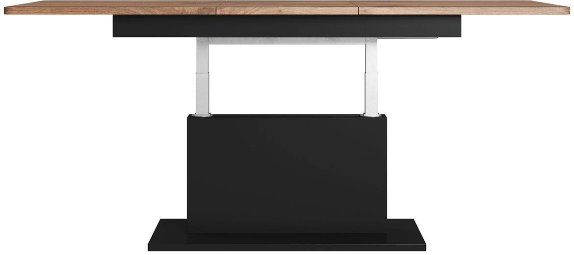 Busetti klub sto na razvlacenje 126(167)x70x56 cm crno/natur (votan hrast)