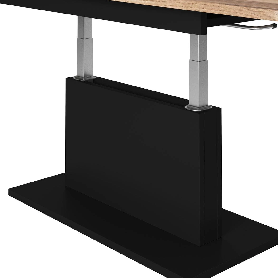 Busetti klub sto na razvlacenje 126(167)x70x56 cm crno/natur (votan hrast)