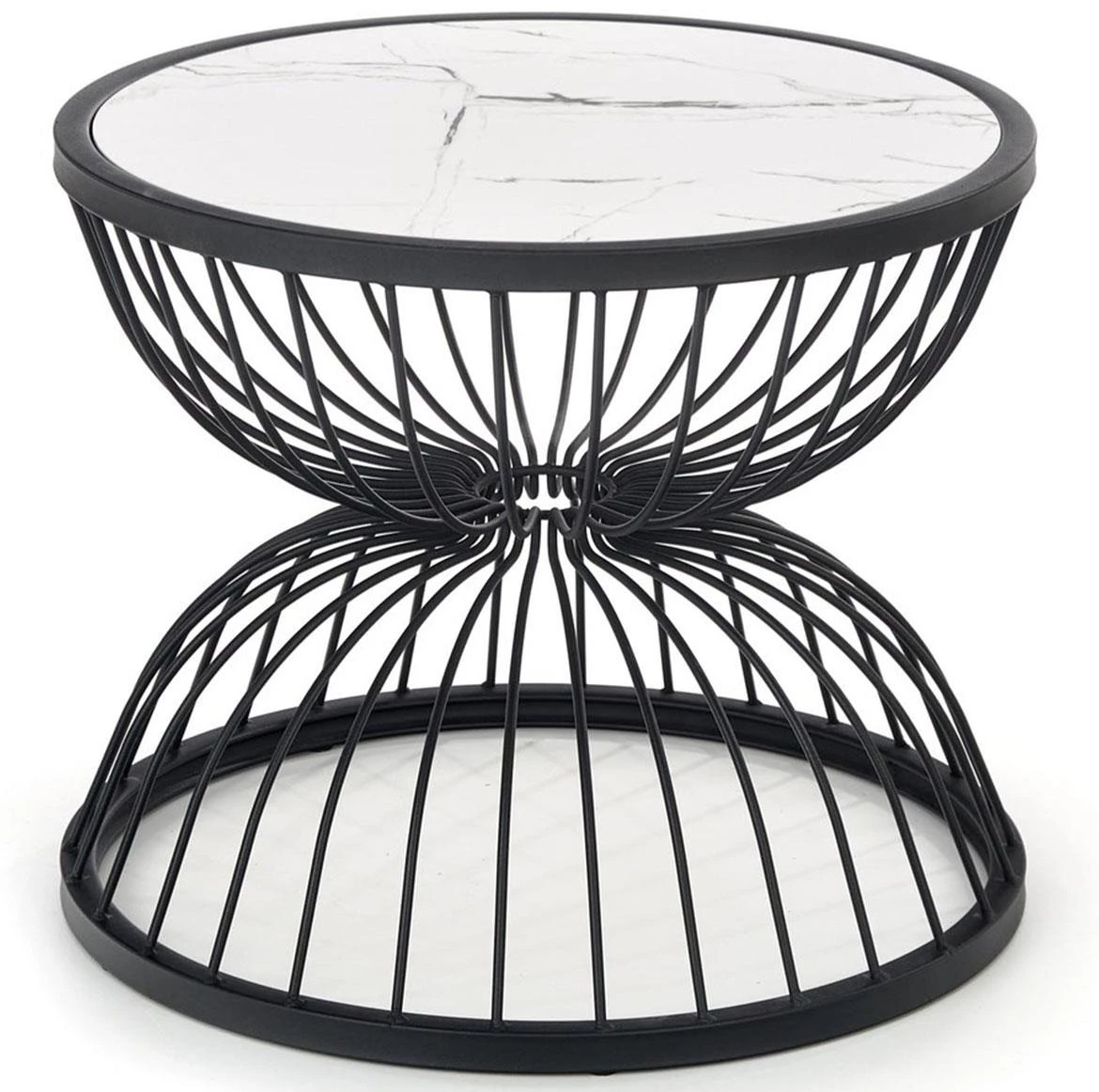 Kim klub sto D50x40 cm mermer/crno