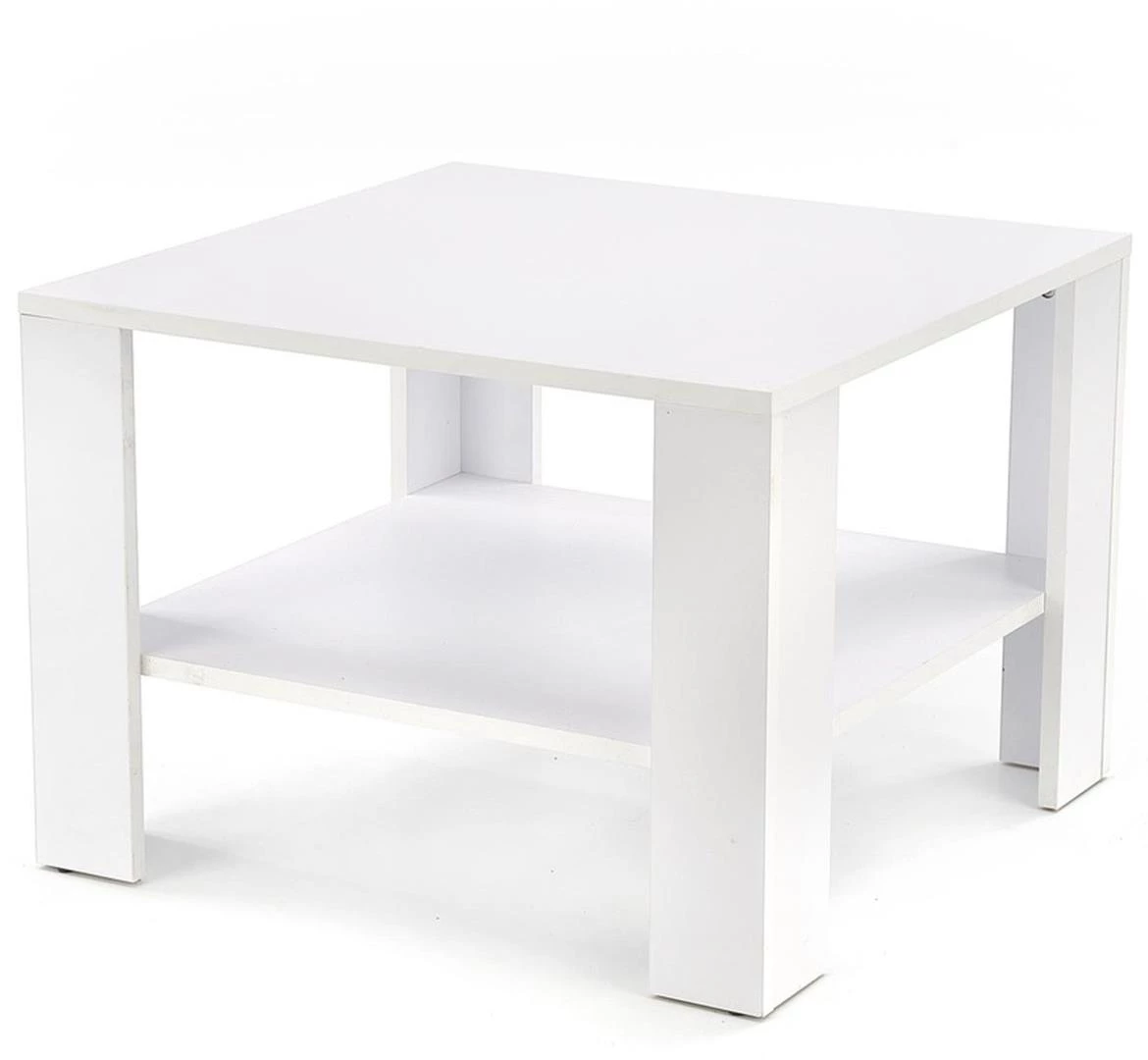 Kvadro klub sto 1 polica 70x70x52 cm beli