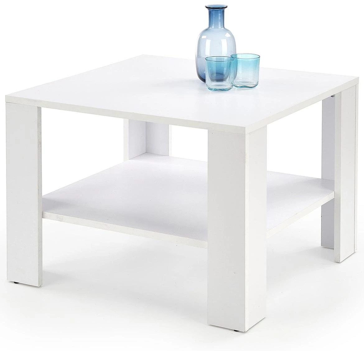 Kvadro klub sto 1 polica 70x70x52 cm beli