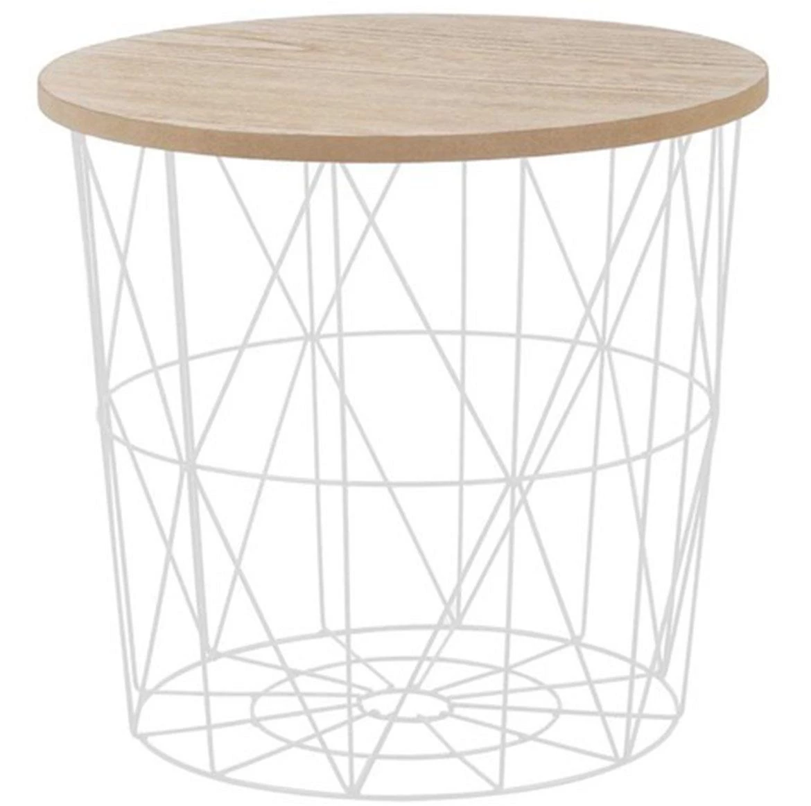 Mariffa klub sto sa prostorom za odlaganje D42x41 natur/beli metal