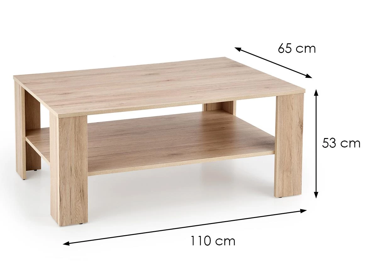 Kwadro klub sto 110x65x52 cm natur (votan hrast)