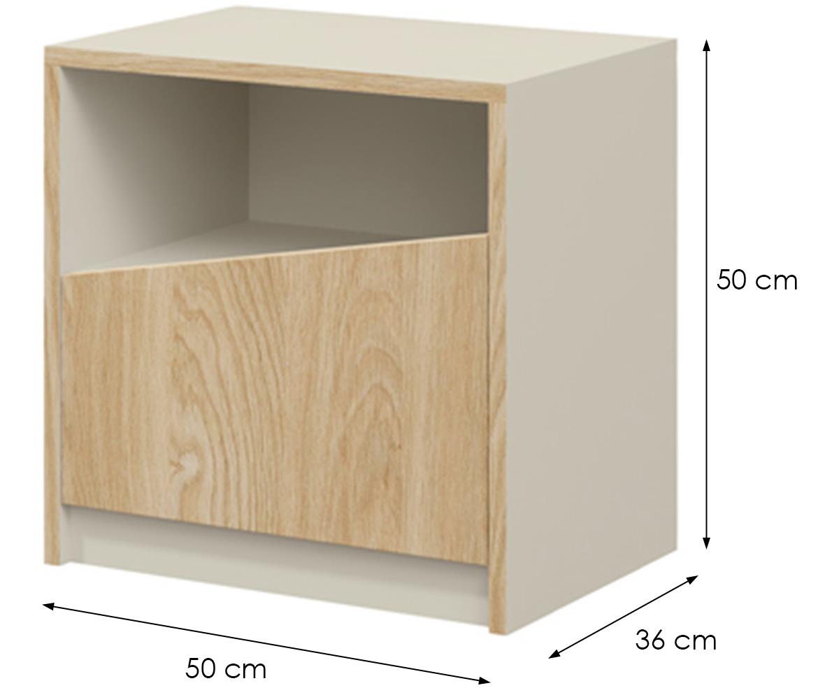 Aston 6 nocni ormaric 1 fioka 50x36x50 cm bež/hrast