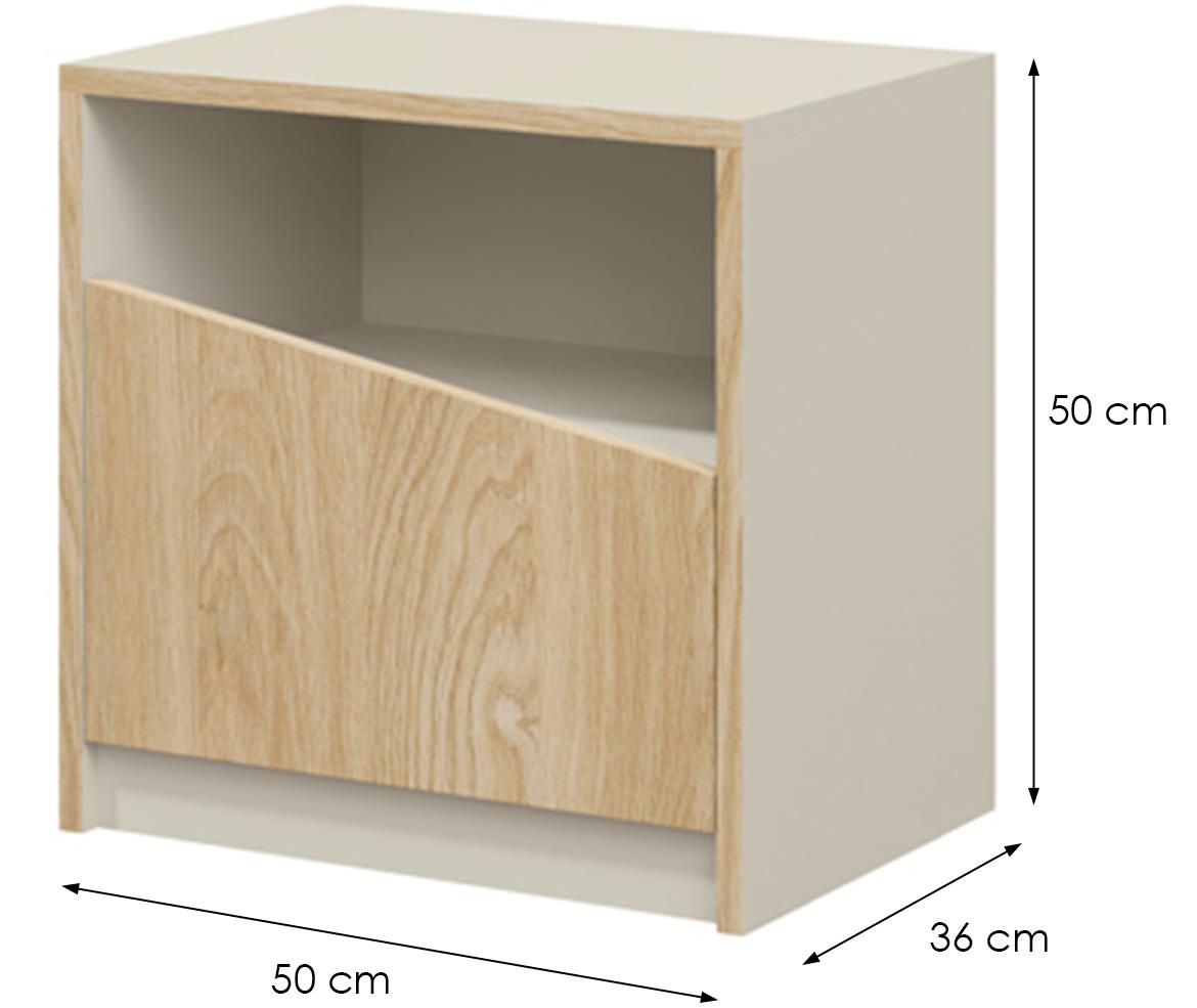 Aston 6 nocni ormaric 1 fioka 50x36x50 cm bež/hrast