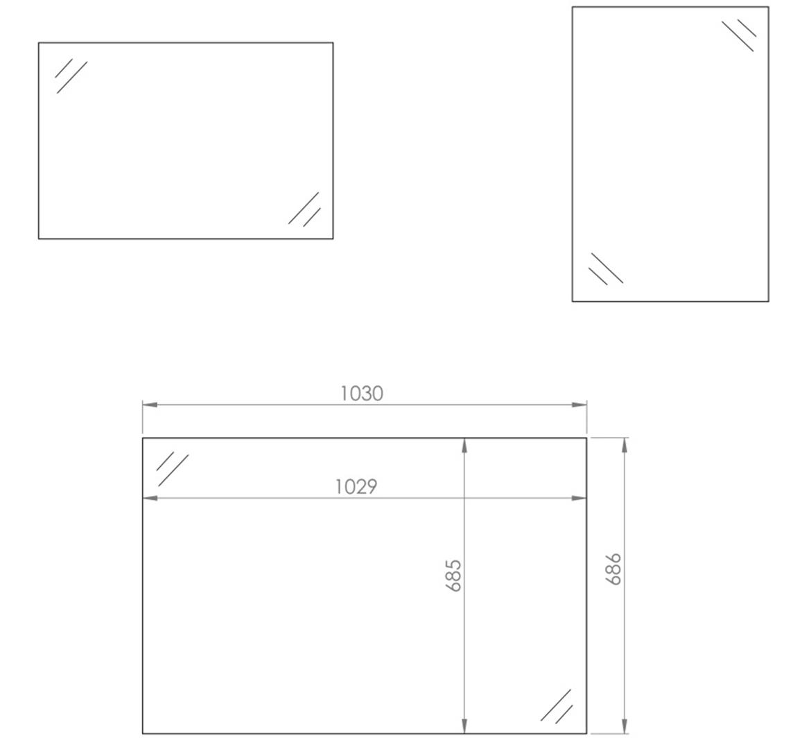 Nevio 16 ogledalo 103x2x69 cm belo