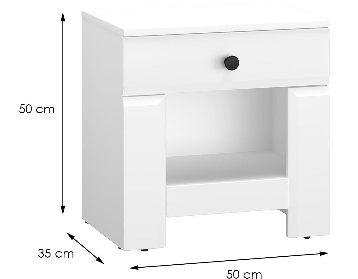 Lahti 14 nocni ormaric 1 fioka 50x35x50 cm beli