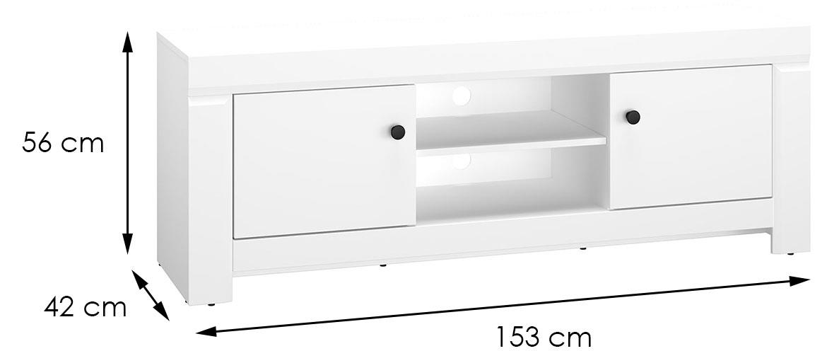 Lahti 11 TV komoda 2 vrata 153x42x56 cm beli