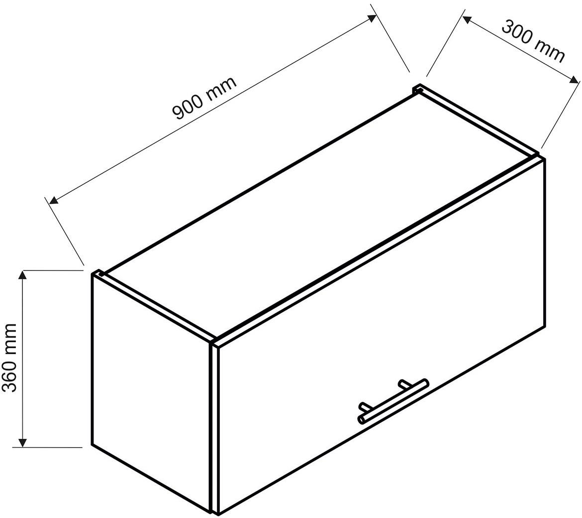 Adele kuhinjski element 1 vrata 90x30x36 cm tamno plavo/beli