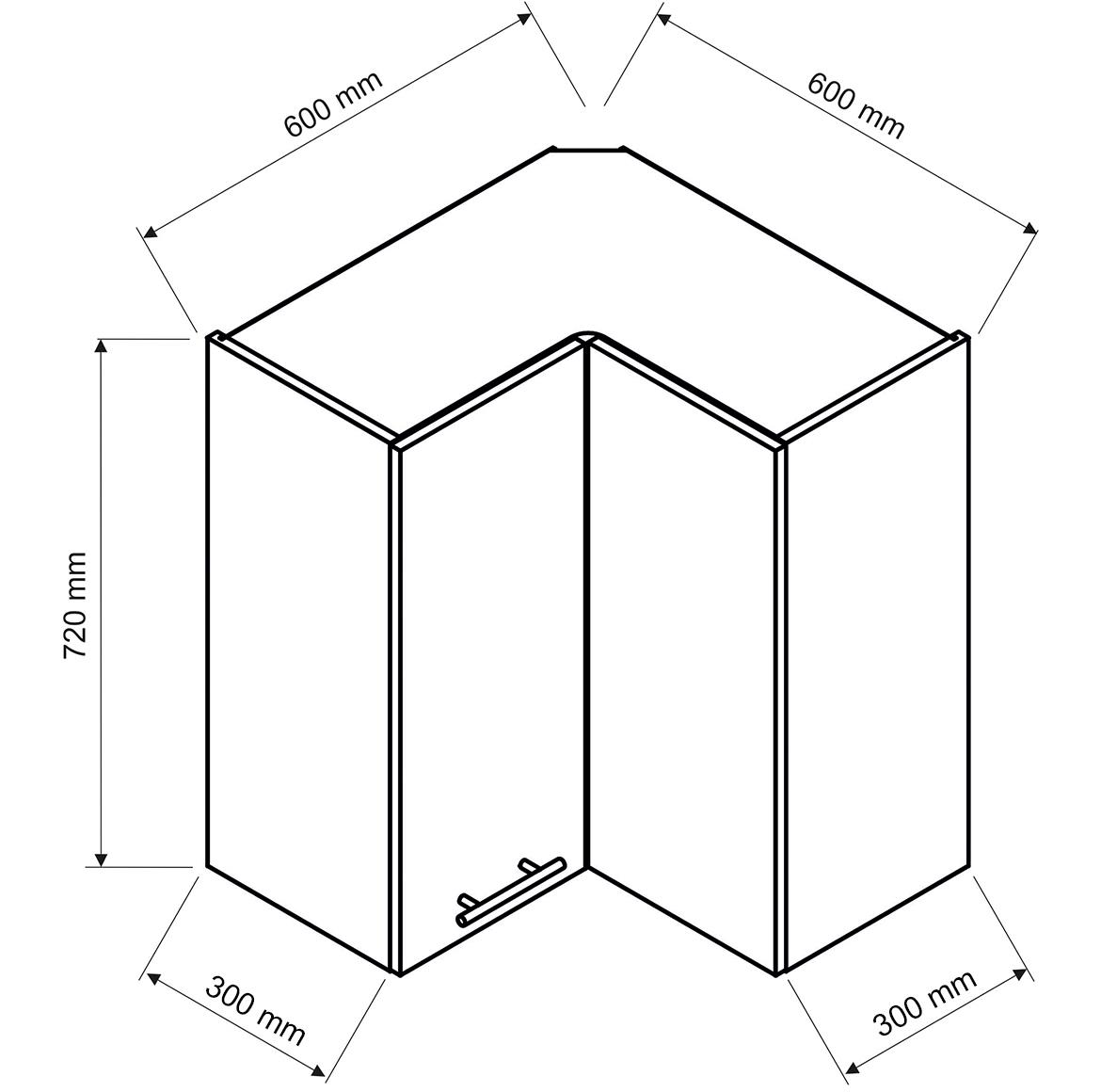 Adele kuhinjski element ugaoni 60x60x72 cm sivo/beli