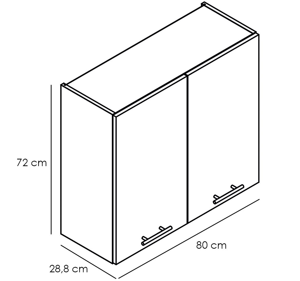 Adele kuhinjski element 2 vrata 80x30x72 cm sivo/beli/Alu