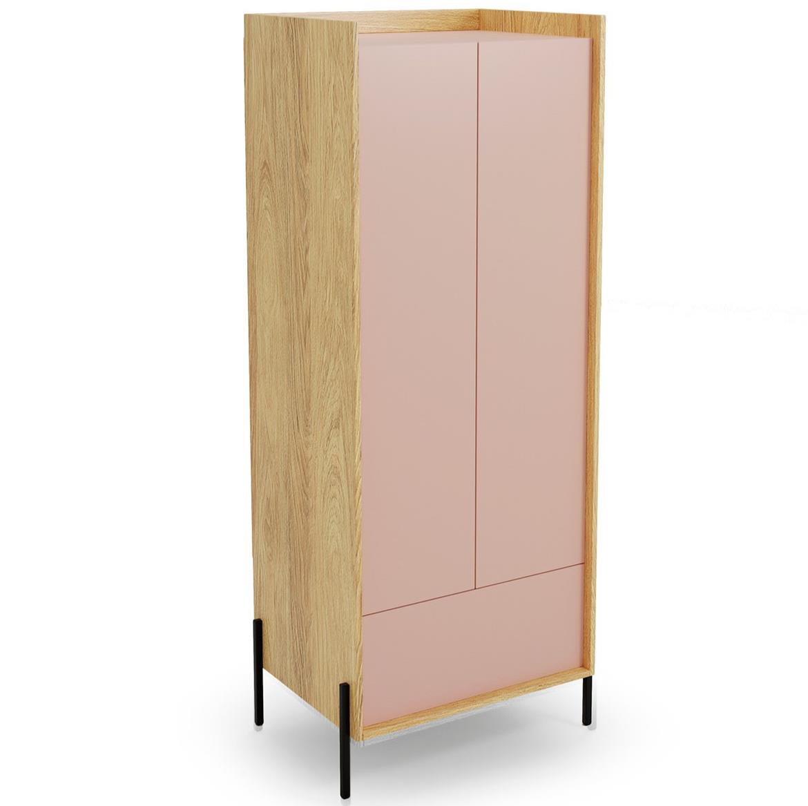 Mobius ormar 2 vrata 78x60x179 cm roze/natur (hikora)