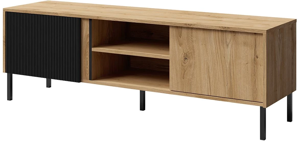 Mia 6 TV komoda 2 vrata 150x41x50 cm hrast/crni