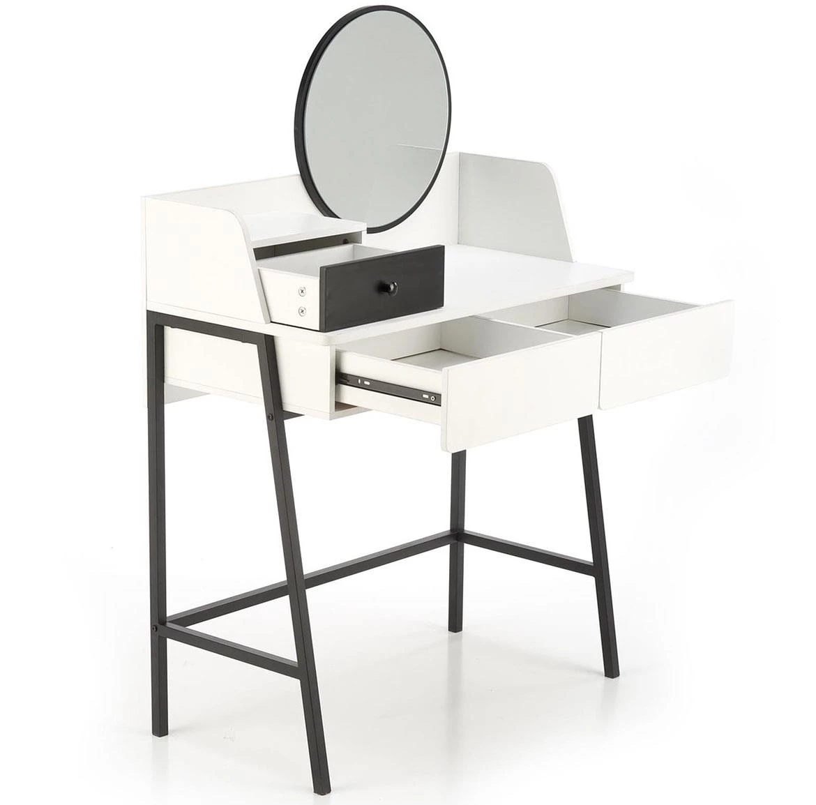 Agnes toaletni sto 2 fioke 80x42x120 cm belo/crni