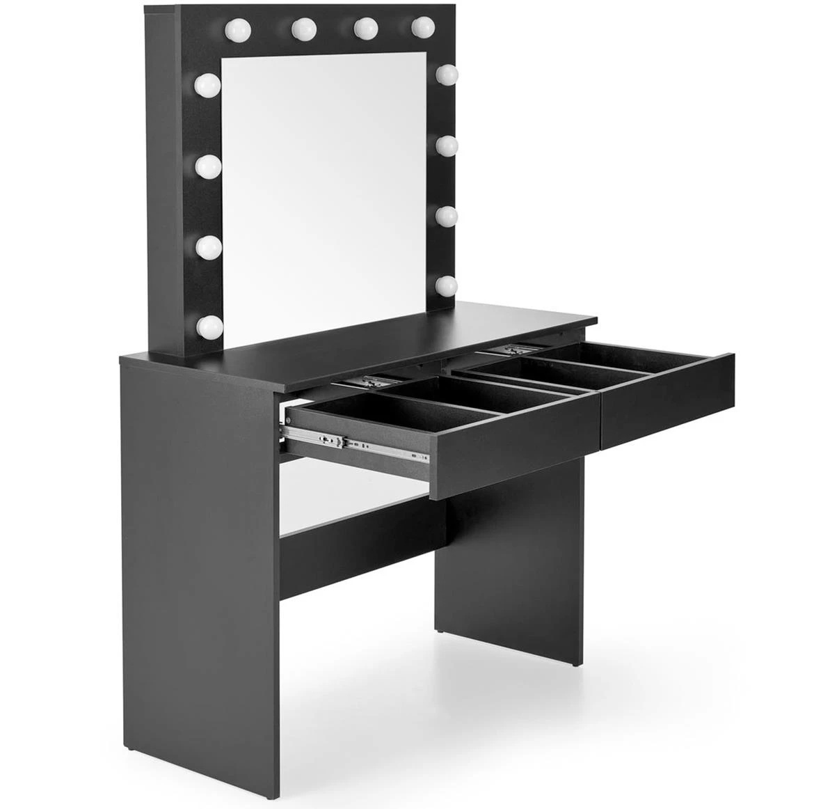 Hollywood toaletni sto LED rasveta 94x43x140 cm crni