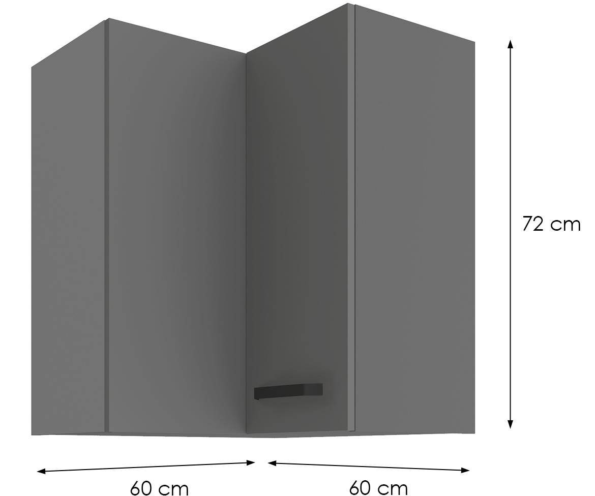 Nessa 60x60gn-72 2f  (90°) viseći el.ugaoni 2vr. 60x60x72 tamno sivi