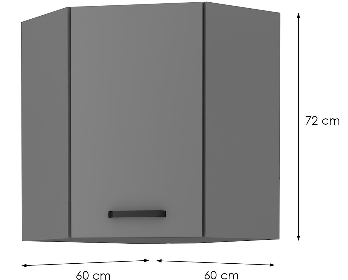 Nessa 60x60gn-72 2f (45°) viseći el.ugaoni 1vr. 60x60x72 tamo sivi