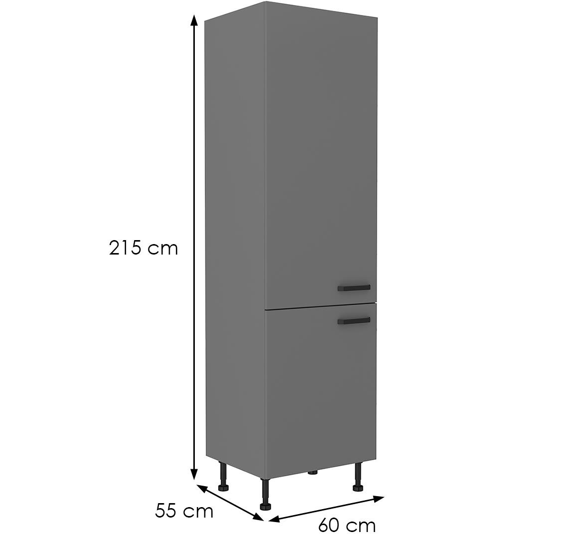 Nessa 60dk-215 2f ormar 2 vrata 60x55x215 tamno sivi