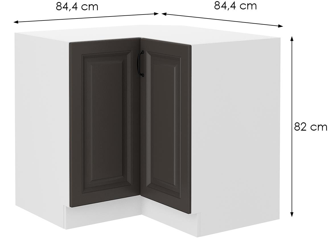 Stilo 90x90nd 2f bb ugaona baza 2vrata 90(84,5)x90(84,5)x82 bela/grafit