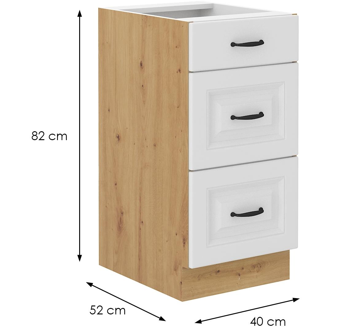 Stilo 40d 3s bb baza 1fioka+2korpe 40x52x82 hrast artisan/bela