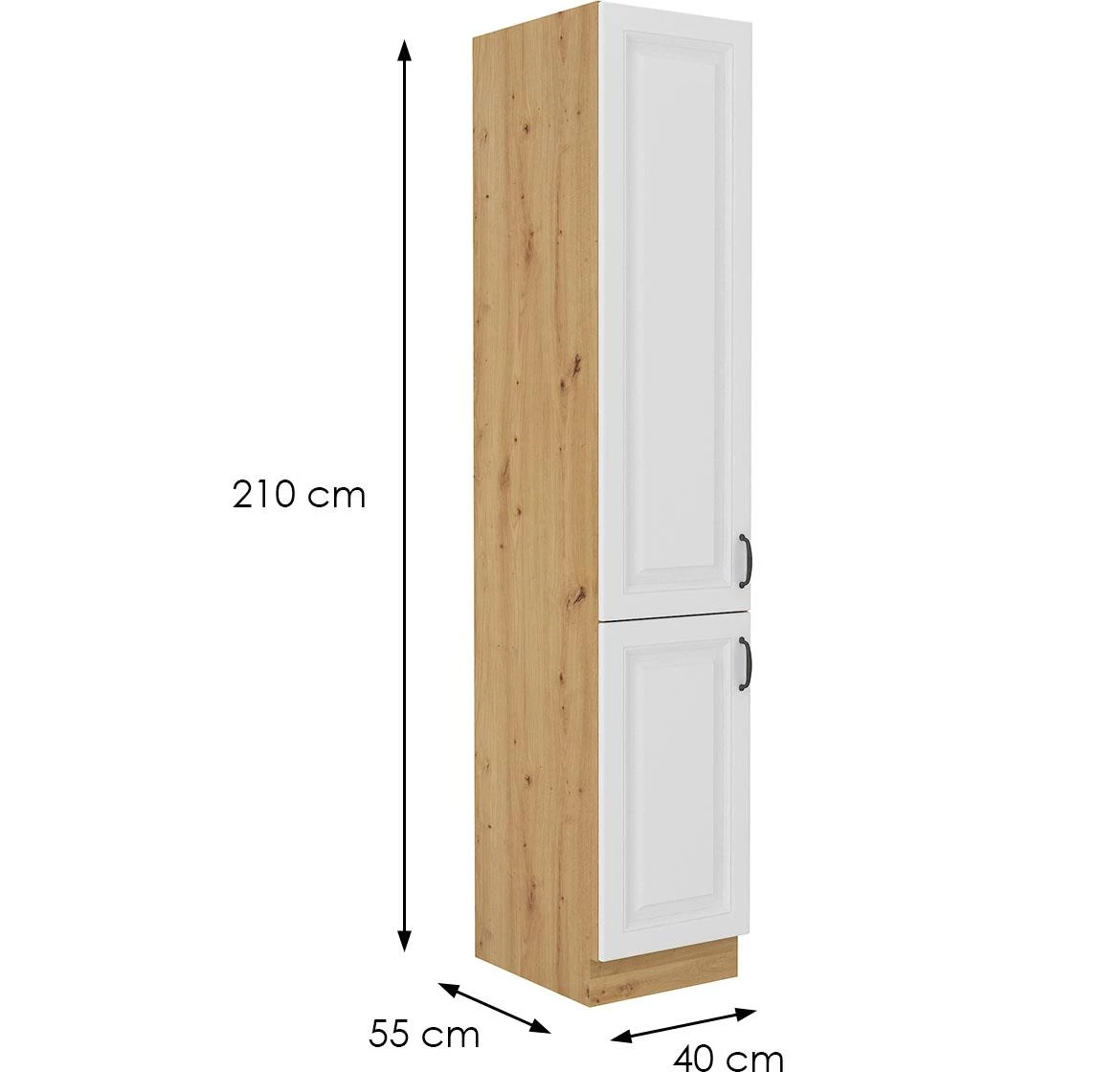 Stilo 40dk-210 2f visoki ormar 2vrata 40x57x210 hrast artisan/bela
