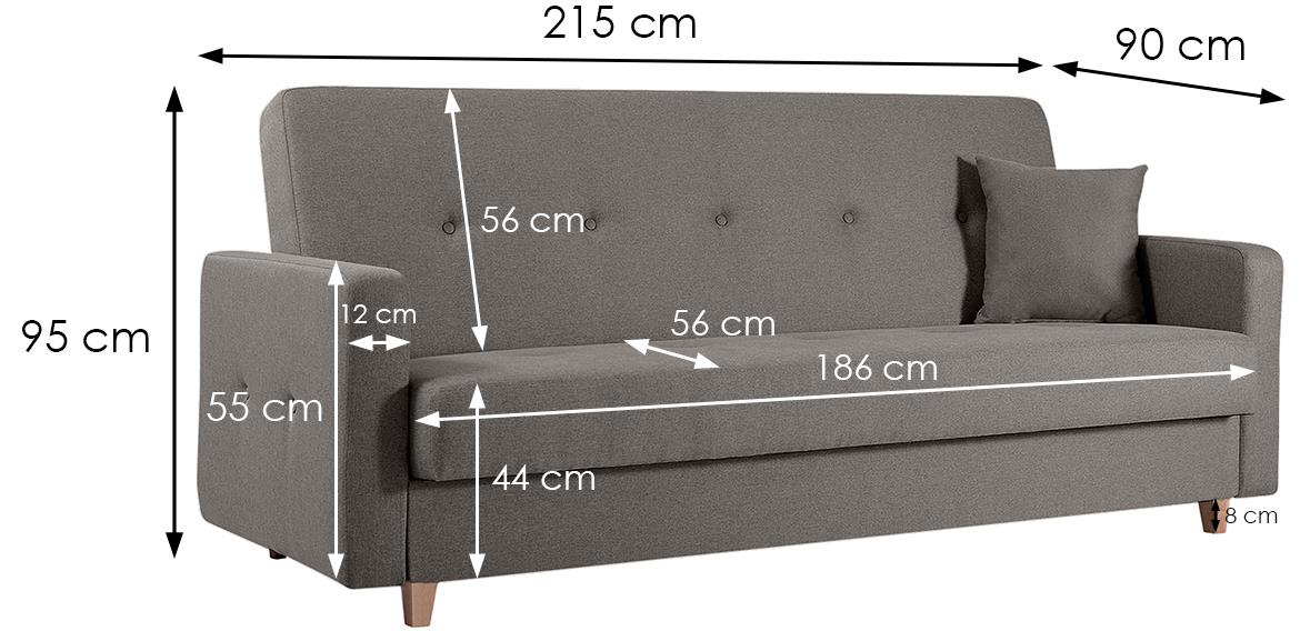 Tango trosjed s ležajem 215x90x95 Zetta 293 braon