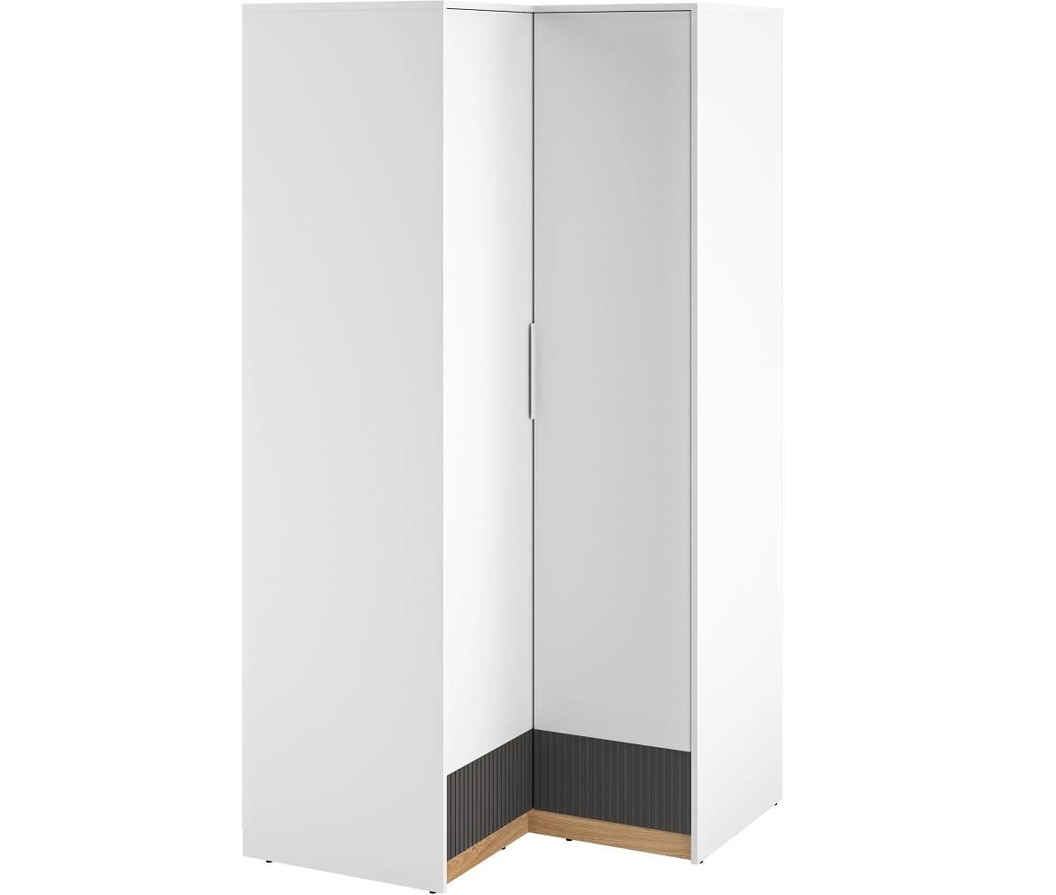 Torino 03 ugaoni ormar 2 vrata 96x96x196 cm belo/sivi