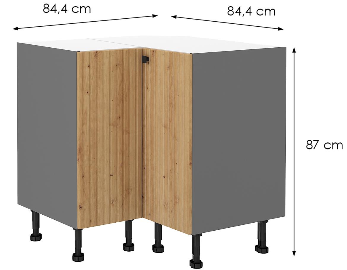 Ava 90X90nd 2f bb baza ugaona 2vrata 90(84)x90(84)x87 siva-artisan hrast