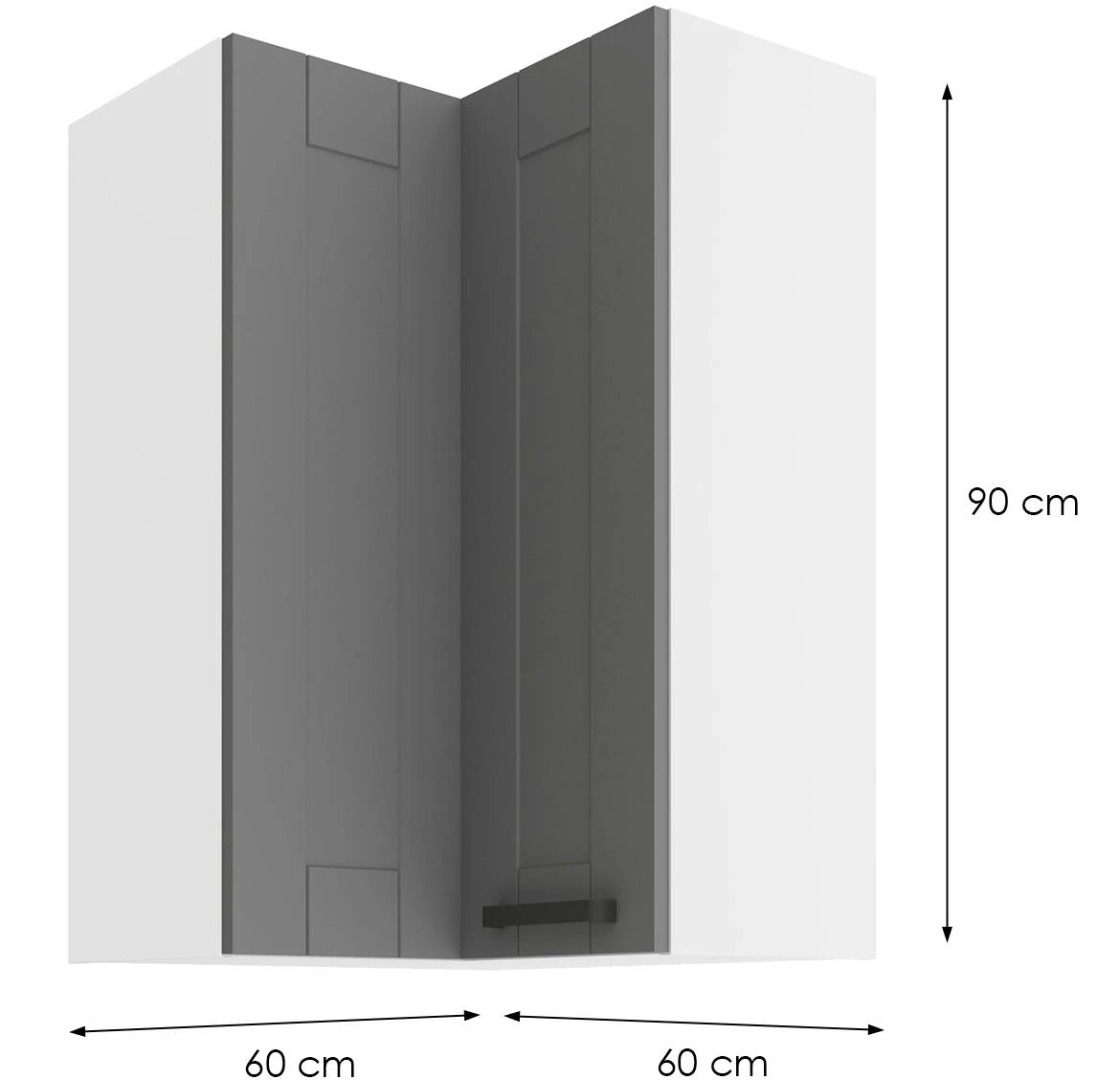 Luna 60x60gn-90 2f (90°) ugaoni el.2vr.60x60x90 bela-siva dust