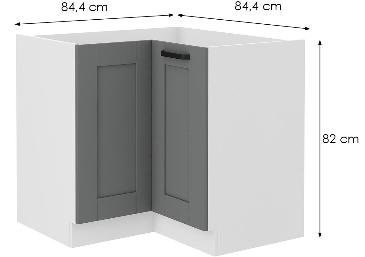 Luna 90X90nd 2f bb baza ugaona 2vrata 90(84)x90(84)x87belo-siva dust