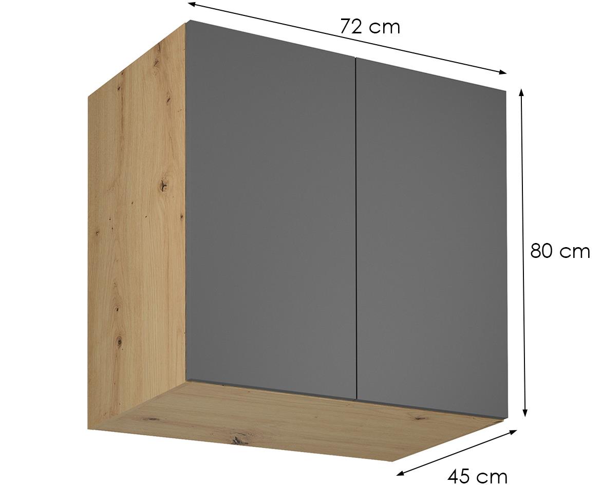 Langen g80g viseci element dublji 2vrata 80x45x72 artisan hrast/sivi