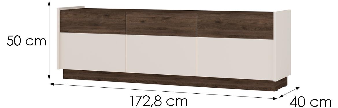 Kobe 301 6S TV komoda 6fioka 172,8x40x50 bež/tamni orah