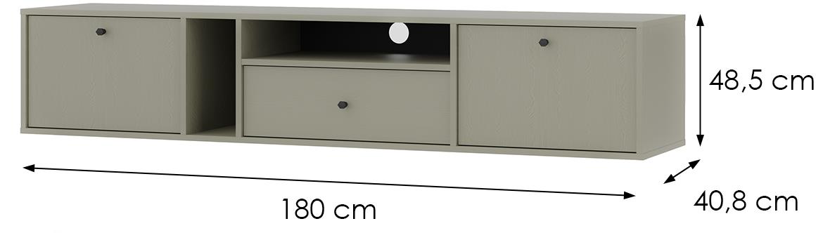 Tokyo 4 2K 1S TV komoda 2vrata, 1fioka 180x40,8x35 eukaliptus 313