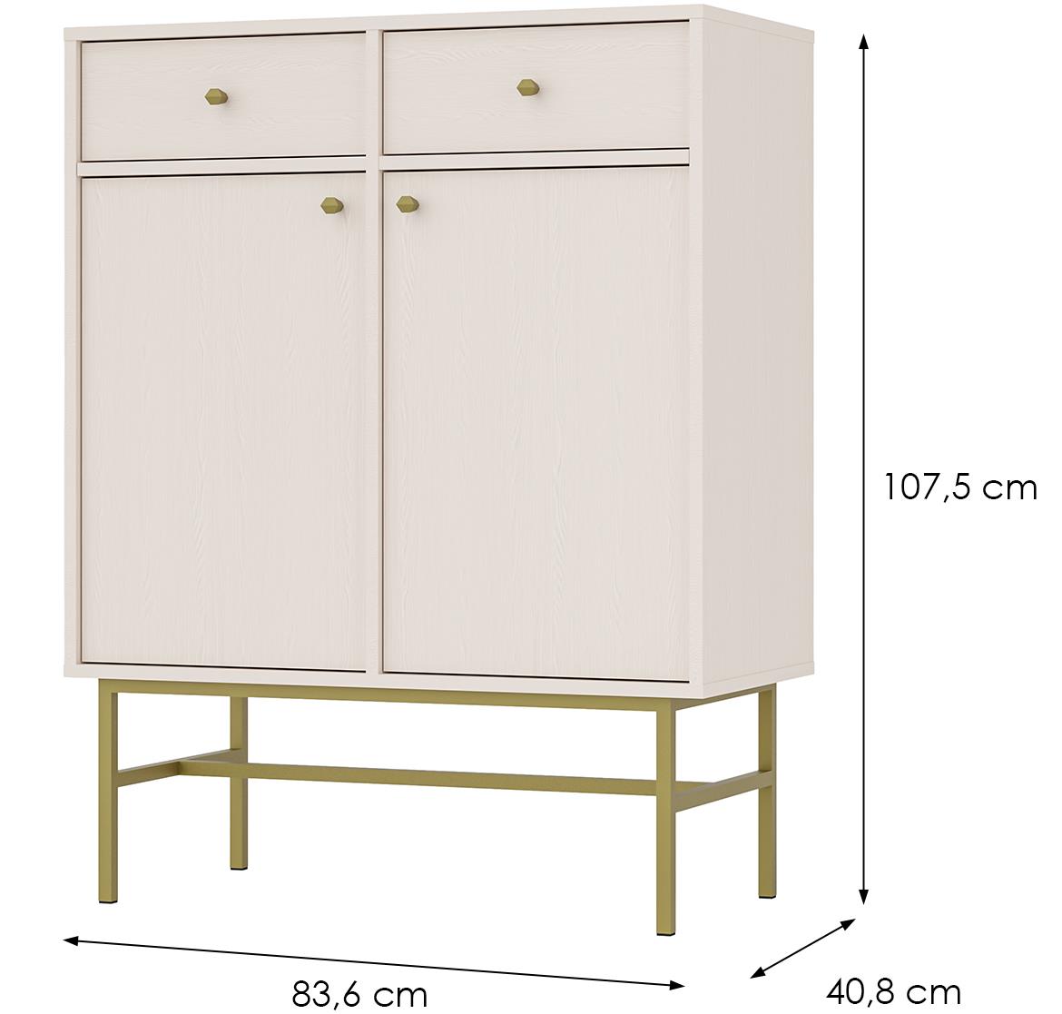 Tokyo 3 2F 2S komoda 2fioke, 2vrata 83,6x40,8x107,5 bež 826