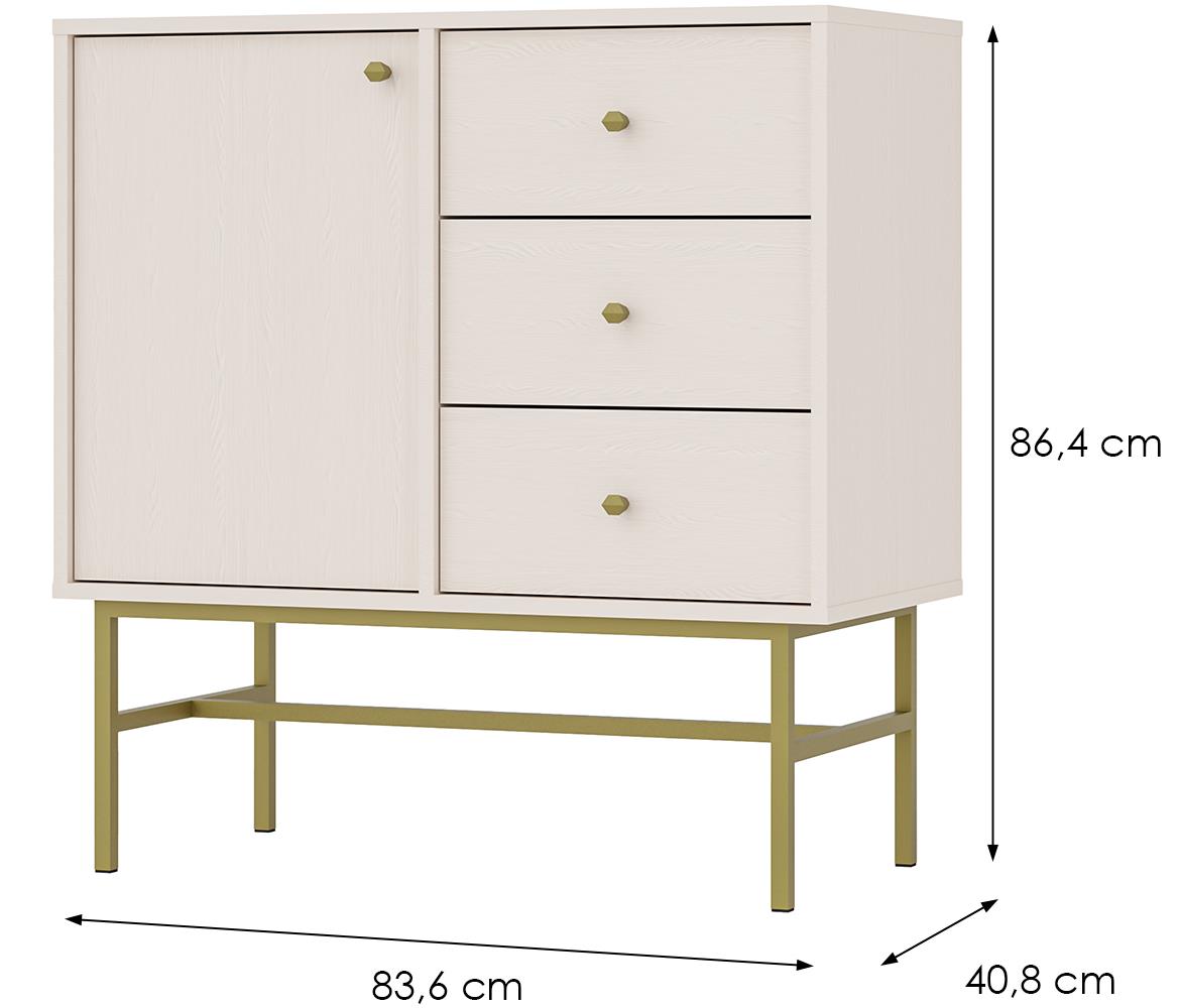 Tokio 3 1F 3S komoda 1vrata, 3fioke 83,6x40,8x86,4 bež 814