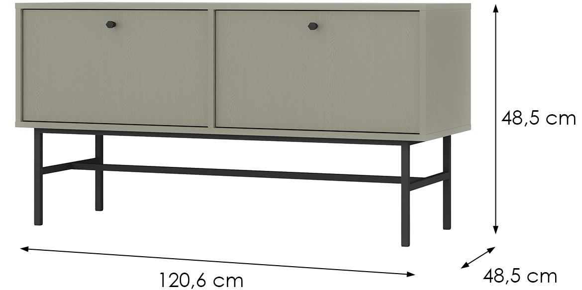 Tokyo 3 2K TV komoda 2vrata 120,6x40,8x62,5 eucaliptus 302