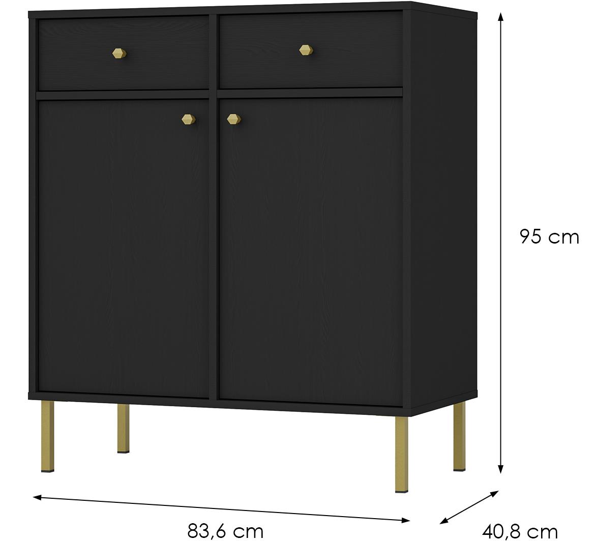 Tokyo 2 2F 2S komoda 2fioke, 2vrata 83,6x40,8x95 crna 826