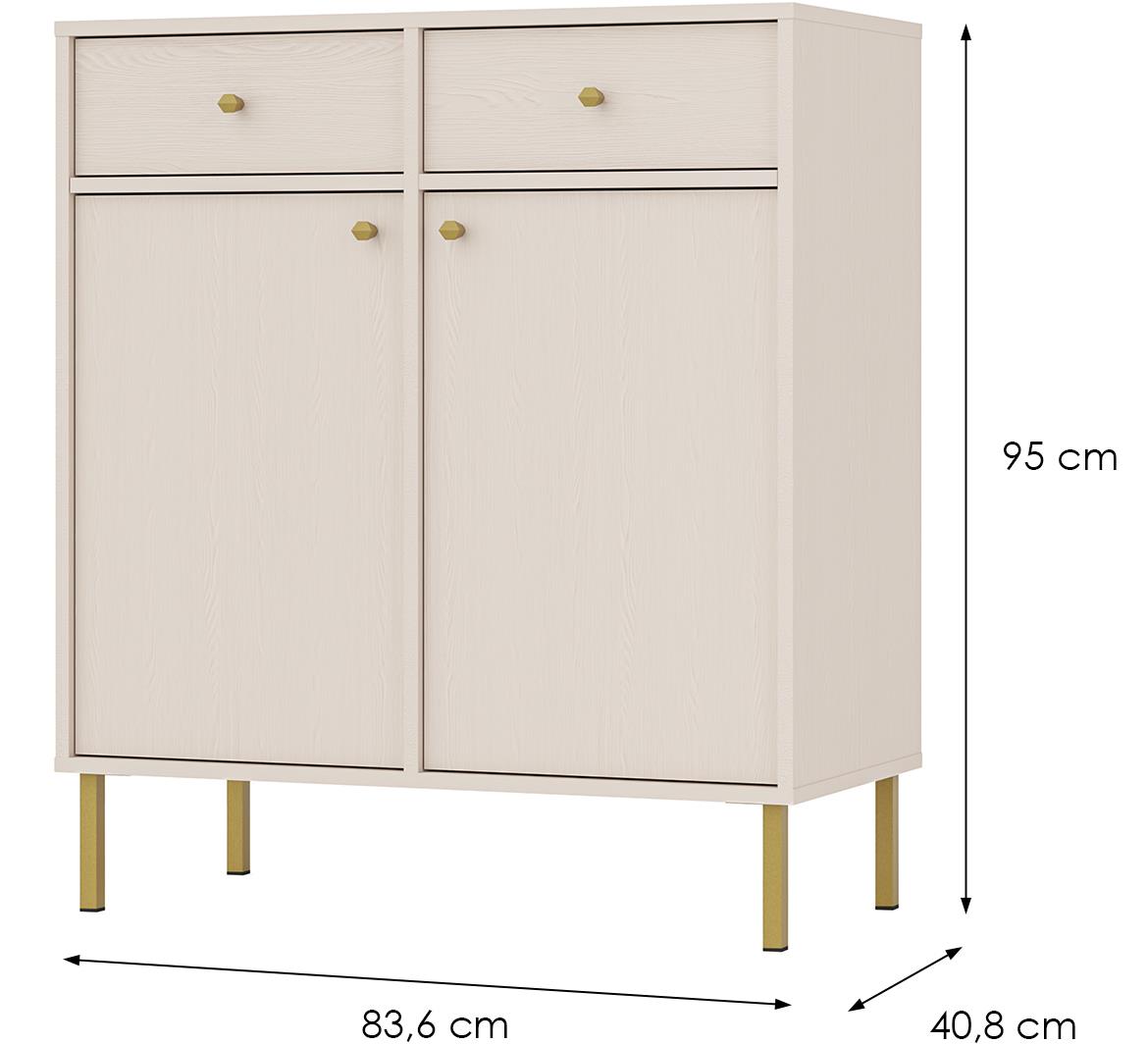 Tokyo 2 2F 2S komoda 2fioke, 2vrata 83,6x40,8x95 bež 826