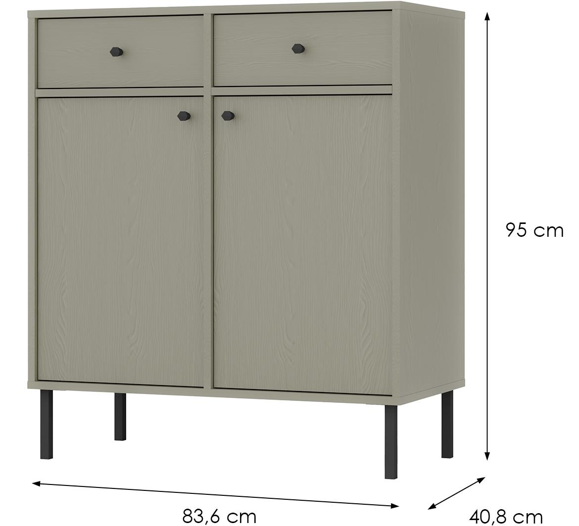 Tokyo 2 2F 2S komoda 2fioke, 2vrata 83,6x40,8x95 eukaliptus 826