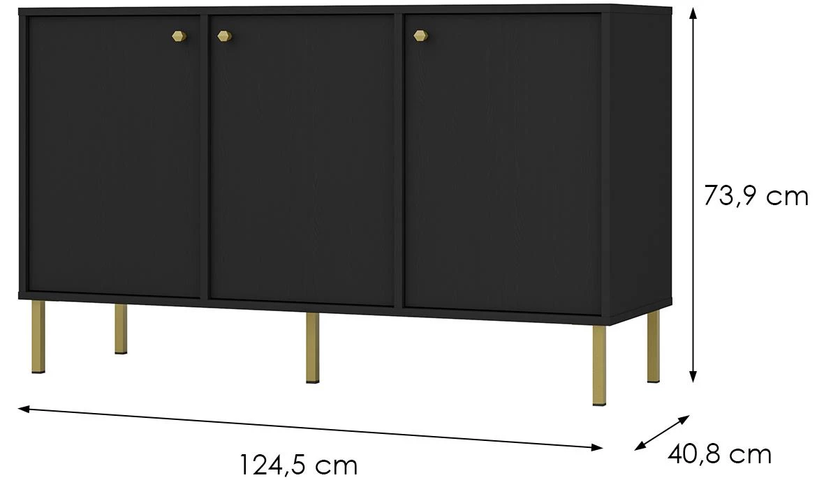 Tokyo 2 3F komoda 3vrata 124,5x40,8x73,9 bež 813