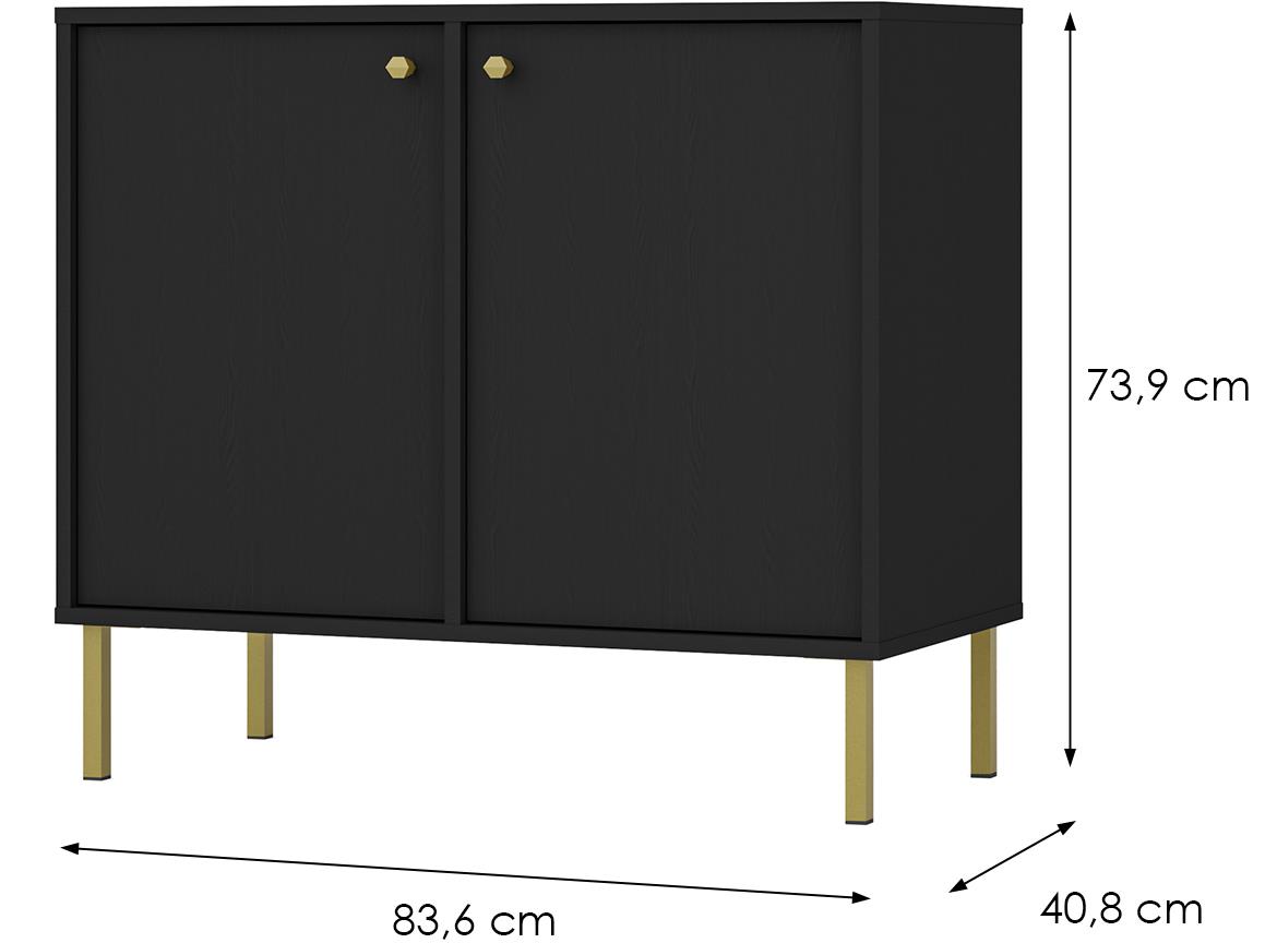 Tokyo 2 2F komoda 2vrata 83,6x40,8x73,9 crna 812