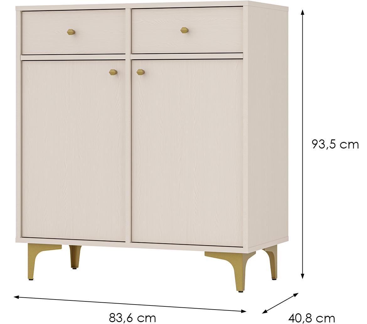 Tokyo 1 2F 2S komoda 2fioke, 2vrata 83,6x40,8x93,5 bež 826